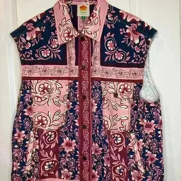 Farm Rio Vest - Floral Tapestry Pink XS - Picture 3 of 16